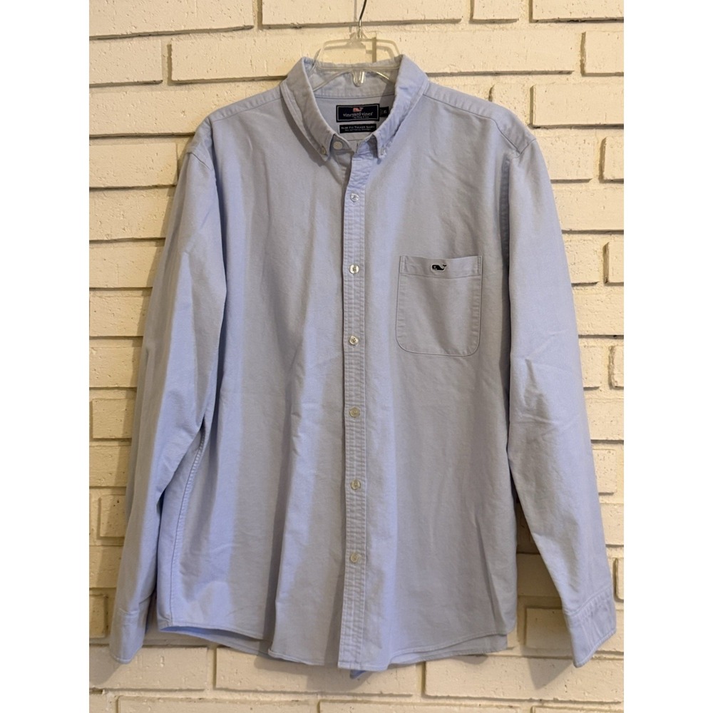 Vineyard Vines Slim Fit Tucker Shirt Light Blue Button Down Collar Mens Sz XL